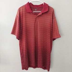 Nike Golf polo shirt XL red ombre white stripe collared short sleeve